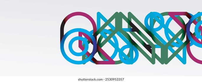 Abstract background - colorful circle lines technology or business digital template