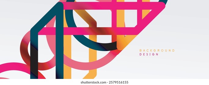 Abstract background - colorful circle lines technology or business digital template