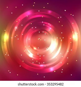 Abstract background with colorful circle. Red, pink, orange white colors. Vector illustration