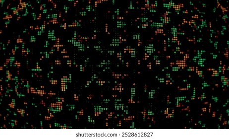 Fondo Abstractas de círculos coloridos. Fondo de círculos coloridos de mosaico de computadora. Fondo de píxel brillante. Fondo de gradiente gráfico abstracto simple. Ilustración vectorial