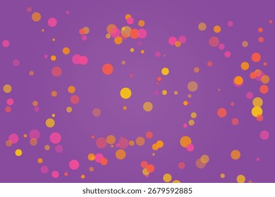 Abstract background with colorful circles floating on a violet gradient surface. Abstract Background with Colorful Circles on Purple Backdrop Design Resource