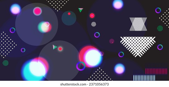 Abstract background with colorful circles and geometric elements,Modern abstract  shapes design.