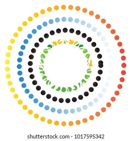 Abstract background with colorful circles hypnosis. Vector.