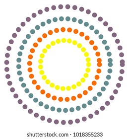 Abstract background with colorful circles hypnosis. Vector.