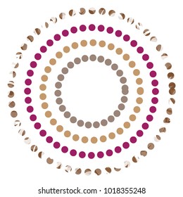Abstract background with colorful circles hypnosis. Vector.