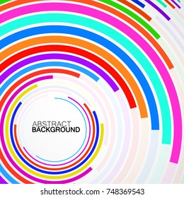 Abstract background of colorful circles with lines, technology backdrop, geometric shapes, vector illustration, eps 10
