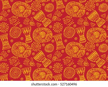 Abstract background with colorful circles and other doodles