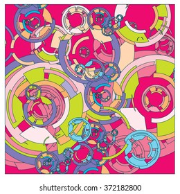 Abstract Background with Colorful Circles Pattern Background