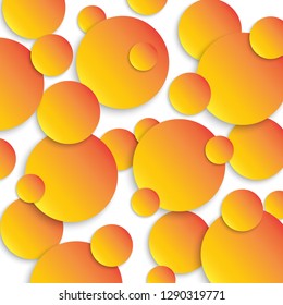 Abstract background with colorful circles and shadows. Vector illustration. Futuristic background