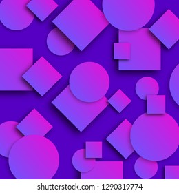 Abstract background with colorful circles and shadows. Vector illustration. Futuristic background