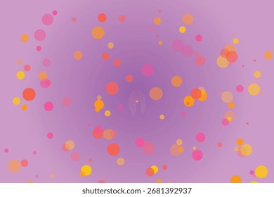 Abstract Background with Colorful Circles and Soft Purple Gradient for Festive Celebrations and Modern Design Projects