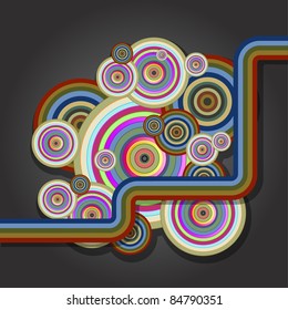 Abstract background with colorful circles. Vector illustration.