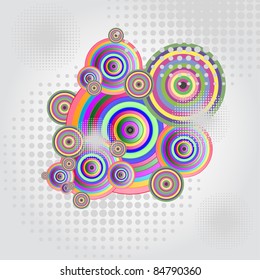 Abstract background with colorful circles. Vector illustration.