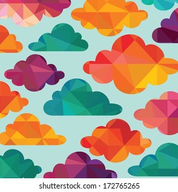 Abstract background with colorful clouds