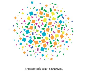 Abstract background, colorful, confetti, colorful squares, rectangles, vector graphics.