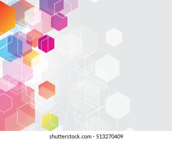 Abstract background colorful consisting of set of hexagonal cells. Vector Graphics