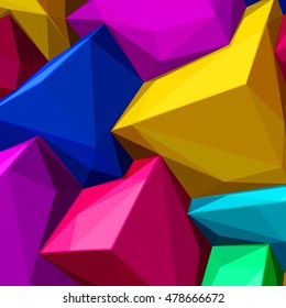 Abstract background with colorful cubes and triangular shades for magazines, booklets or mobile phone lock screen