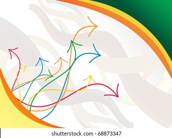 fondo abstracto con punta de flecha de curva colorida, ilustración vectior