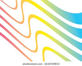 Abstract background with colorful curved lines design. Multicolored modern pattern.