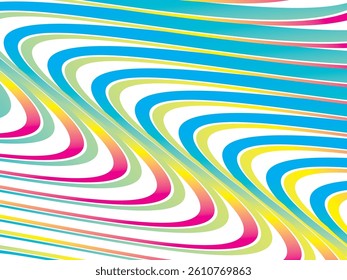 Abstract background with colorful curved lines design. Multicolored modern pattern.