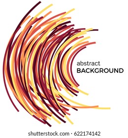 Abstract background with colorful curved lines in a chaotic order. Colored lines with place for your text  on a white background.
