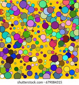 Abstract background. Colorful decorative pattern with bright circles. Vector illustration.