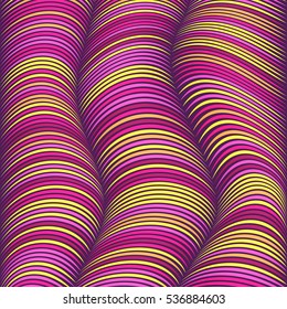 Abstract background with colorful deformed lines. The illusion of volume. Bright shades. Wires and cords.