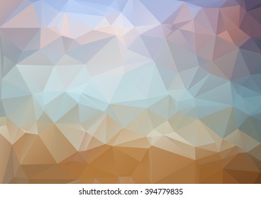 Abstract background. Colorful abstract background for design. Vector template pattern. Geometric triangular mosaic colors of the sea and sand sky. vector illustration frame