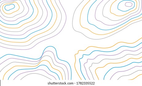 Abstract Background. Colorful Dynamic Lines Topographic. Line Contour Geographic Grid Map. Flat Vector Illustration Design Template Element