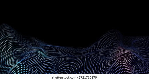 Abstract background. Colorful dynamic stylish wallpaper. Graphic illustration with wavy halftone design.