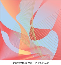 Abstract background. Colorful elements. Liquid lines, gradients. Hologram
