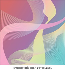 Abstract background. Colorful elements. Liquid lines, gradients. Hologram