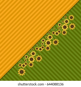 Abstract Background With Colorful Fields And Sunflowers