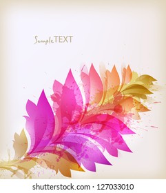 abstract background with colorful flower and blots. Vector design