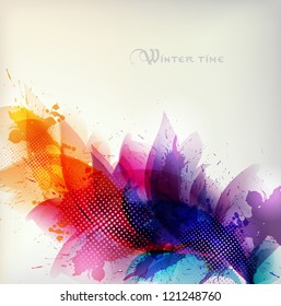 abstract background with colorful flower and blots.Christmas & New Year