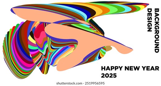 Abstrakter Hintergrund bunte Flüssigkeit 2025 Frohes neues Jahr