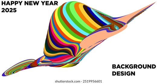 Abstract Background Colorful fluid 2025 Happy New Year