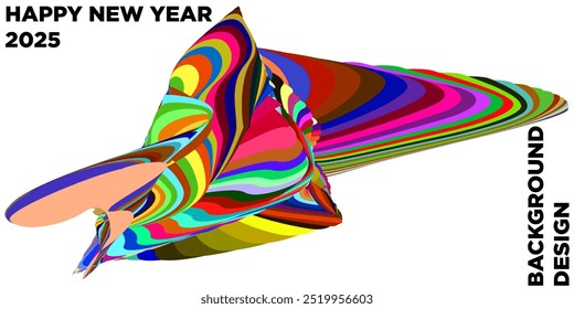 Abstract Background Colorful fluid 2025 Happy New Year