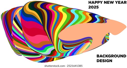 Fundo abstrato Fluido colorido 2025 Feliz Ano Novo