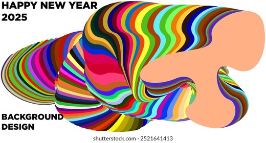 Fundo abstrato Fluido colorido 2025 Feliz Ano Novo