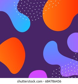Abstract background with colorful fluid bubble shapes. Vector templates for placards, banners, flayers, presentations and reports. Trendy design.