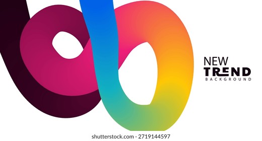 Abstrakter Hintergrund mit bunten fließenden Farbverlauf-Formen und moderner Typografie