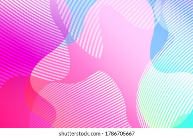 Abstract background with colorful fluid shapes, gradient waves, geometric lines, dynamical forms. Design for poster, banner, card. Abstract liquid illustration. 3D paper images with a subtle blend.