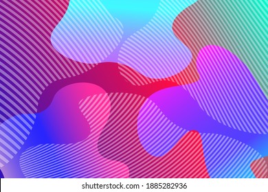 Abstract background with colorful fluid shapes, gradient waves, geometric lines, dynamical forms. Design for poster, banner, card. Abstract liquid illustration. 3D paper images with a subtle blend.
