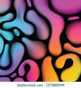 Abstract background with colorful fluid waves Vector illustration 3d geometric template with bright gradients for business design webpage 3D liquid flow