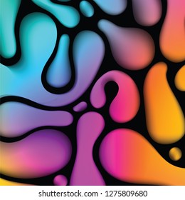 Abstract background with colorful fluid waves Vector illustration 3d geometric template with bright gradients for business design webpage 3D liquid flow