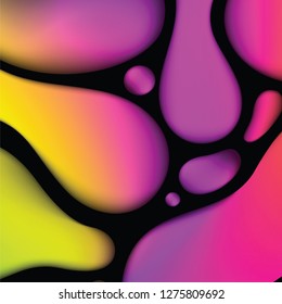 Abstract background with colorful fluid waves Vector illustration 3d geometric template with bright gradients for business design webpage 3D liquid flow