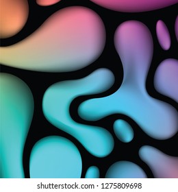 Abstract background with colorful fluid waves Vector illustration 3d geometric template with bright gradients for business design webpage 3D liquid flow