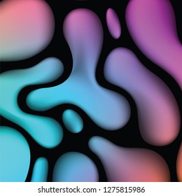 Abstract background with colorful fluid waves Vector illustration 3d geometric template with bright gradients for business design webpage 3D liquid flow