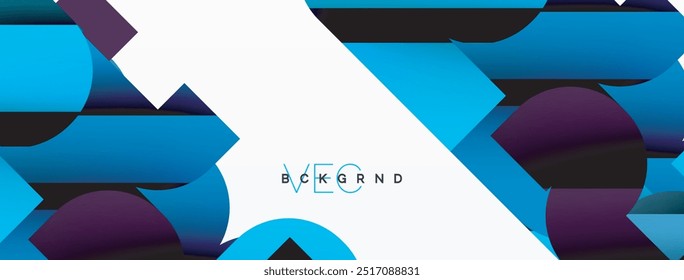 Abstract background. Colorful geometric curve shapes with black shadow lines effects